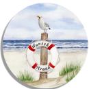 Untersetzer Glasuntersetzer rund 9,5 cm Rettungsring DK06