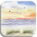 Coasters glass coasters 9,5 x  9,5 cm Sunset Beach DK16