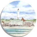 Untersetzer Glasuntersetzer rund 9,5 cm Maultiere + Leuchtturm DK32