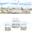Tasse Becher Kaffeebecher Maultiere + Leuchtturm DK32