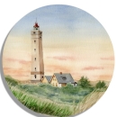 Coasters Glass coasters around 9.5 cm lighthouse sunset DK41