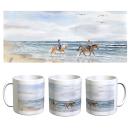 Tasse Becher Kaffeebecher Pferdereiten am Strand DK49