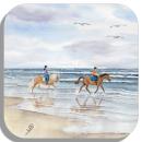 Untersetzer Glasuntersetzer 9,5 x 9,5 cm Pferdereiten am Strand DK49
