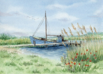 Postcard DIN-A6 - Nymindegab fishing boat harbor - DK88
