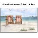 Kühlschrankmagnet - Eckernförde Strand bunte Strandkörbe - EKF4