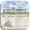 Coasters glass coasters 9,5 x  9,5 cm Juist - Beach hotel Kurhaus Juist further beach - Juist 14