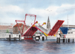 Postcard DIN-A6 - Hörnbrücke folding bridge Kiel - Kiel3