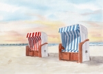 Postkarte DIN-A6 Kühlungsborn Strand Strandkorb - Kuehl2