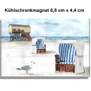 Kühlschrankmagnet Pfahlbau Strandkorb Möwe - SPO12