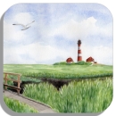 Coasters glass coasters 9,5 x  9,5 cm Westerhever Landscape SPO5