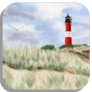 Untersetzer Glasuntersetzer 9,5 x 9,5 cm Leuchtturm Hörnum mit Düne Sylt17
