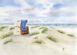 Postkarte DIN-A6 Strandkorb in der Düne Sylt4