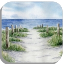 Untersetzer Glasuntersetzer 9,5 x 9,5 cm Strandweg WA7