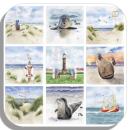 Coasters glass coasters 9,5 x  9,5 cm Juist Collage